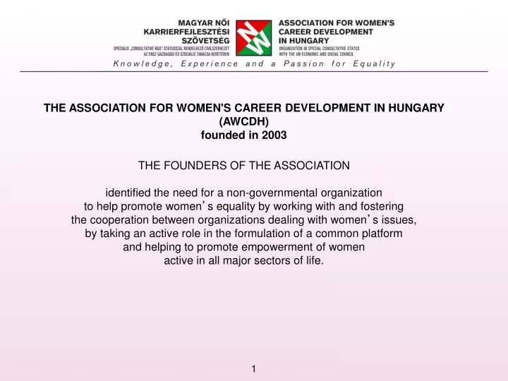 the association for women s career development