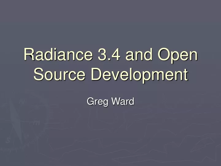 radiance 3 4 and open source development