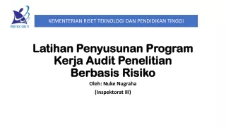 Latihan Penyusunan  Program  Kerja  Audit  Penelitian Berbasis Risiko
