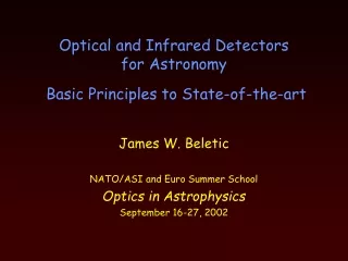 Optical and Infrared Detectors for Astronomy   Basic Principles to State-of-the-art