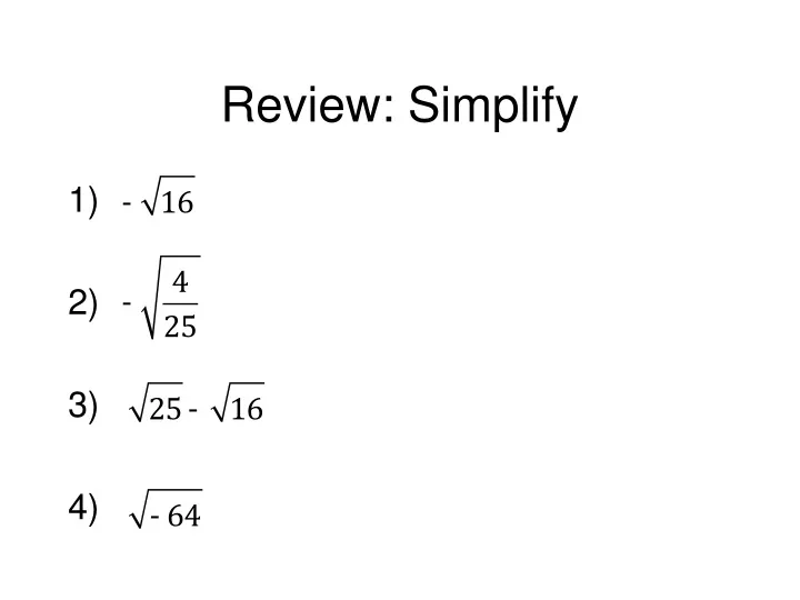 review simplify
