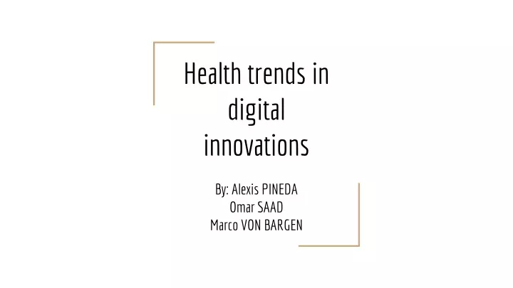 health trends in digital innovations