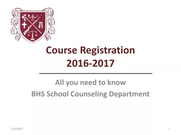 course registration 2016 2017