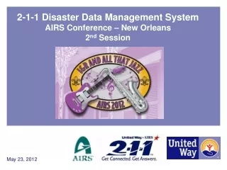2-1-1 Disaster Data Management System AIRS Conference – New Orleans 2 nd  Session