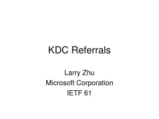 KDC Referrals