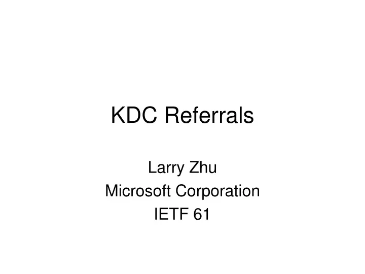 kdc referrals