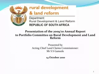 Presentation of the 2009/10 Annual Report