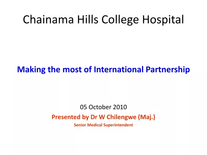 chainama hills college hospital