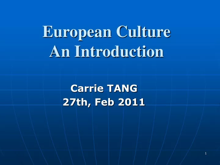 european culture an introduction