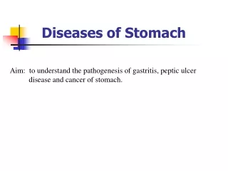 Diseases of Stomach