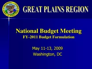 National Budget Meeting FY-2011 Budget Formulation