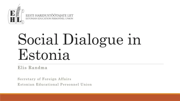 social dialogue in estonia