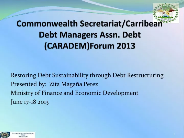 commonwealth secretariat carribean debt managers assn debt caradem forum 2013