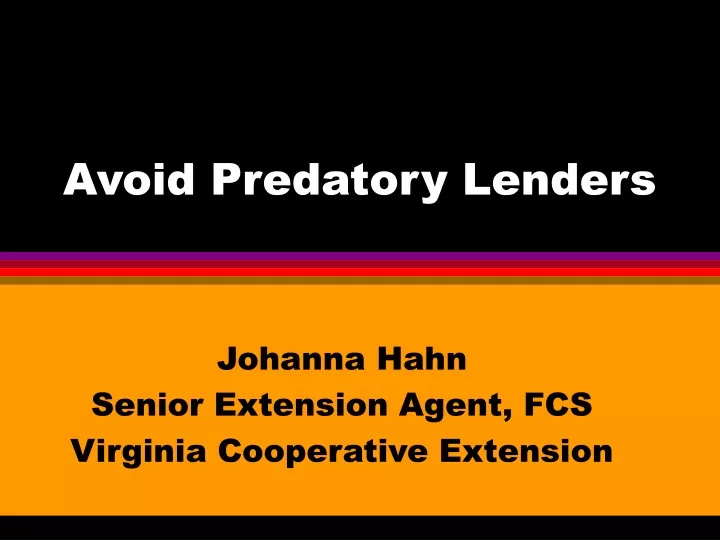 avoid predatory lenders