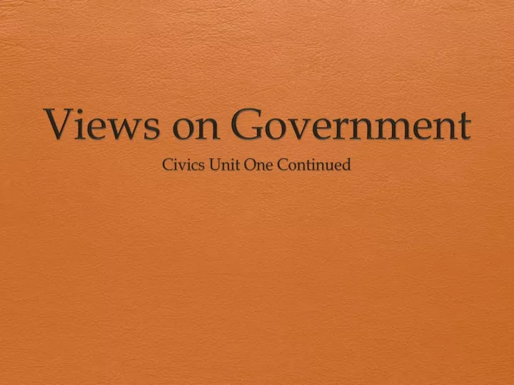 views on government