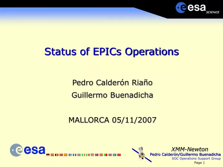 status of epics operations