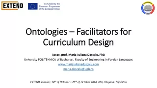 Ontologies – Facilitators for Curriculum Design