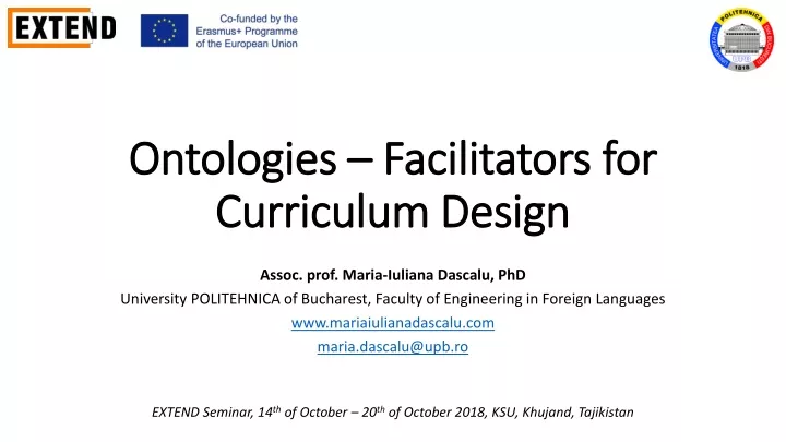 ontologies facilitators for curriculum design