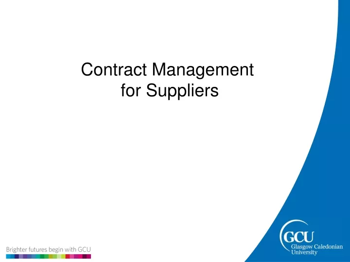 contract management for suppliers
