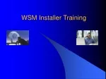 Comprehensive WSM Installation Training Material - slide 1