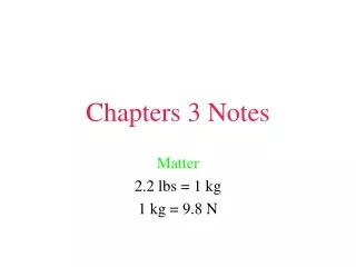 Chapters 3 Notes
