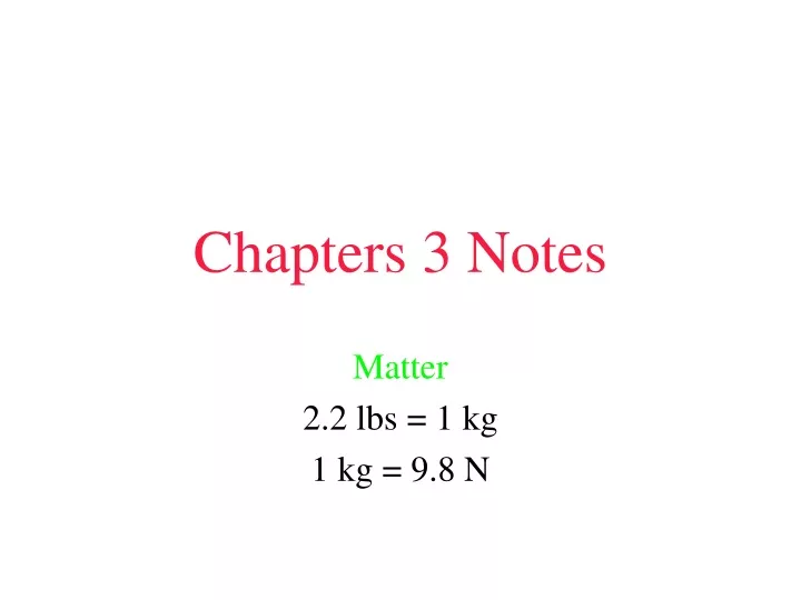 chapters 3 notes