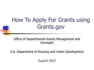 How To Apply For Grants using Grants