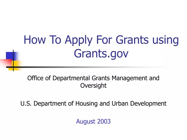 how to apply for grants using grants gov