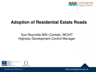 Adoption of Residential Estate Roads