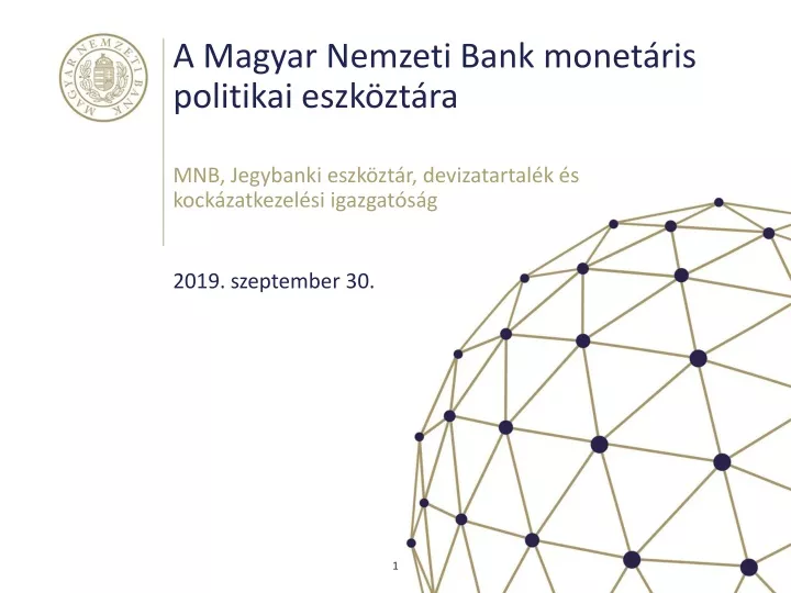 a magyar nemzeti bank monet ris politikai eszk zt ra