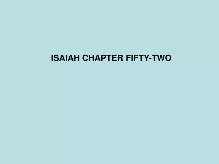 isaiah chapter fifty two