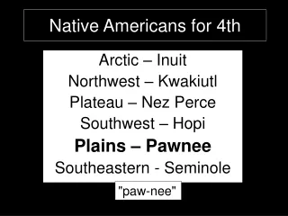 Native Americans for 4th