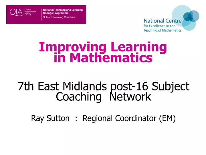 improving learning in mathematics