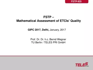 FSTP –  Mathematical Assessment of ETCIs ’  Quality