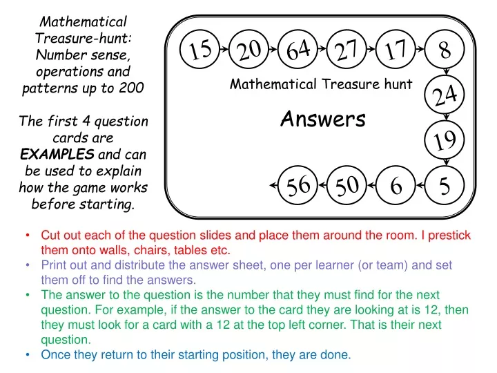 mathematical treasure hunt number sense