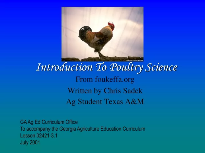 introduction to poultry science