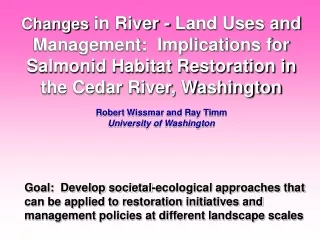 Restoration Studies of the Cedar River