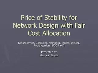 Price of Stability for Network Design with Fair Cost Allocation