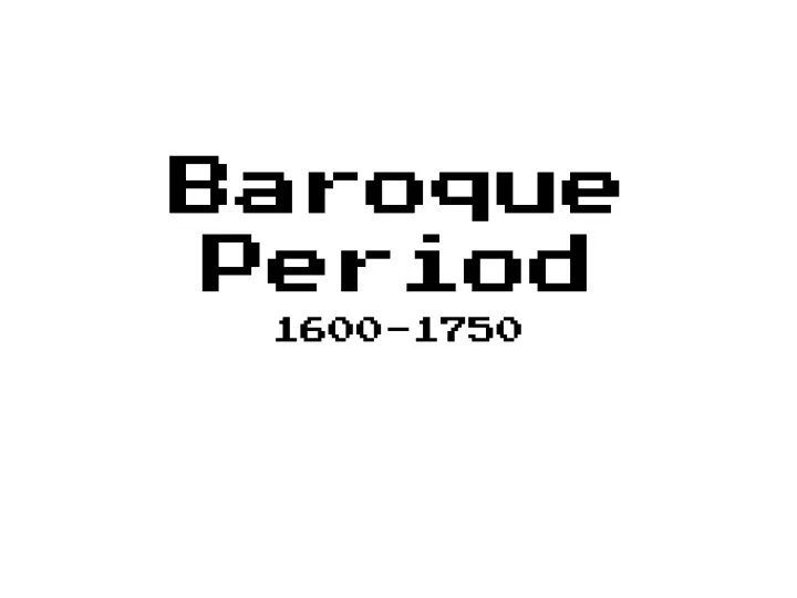 baroque period