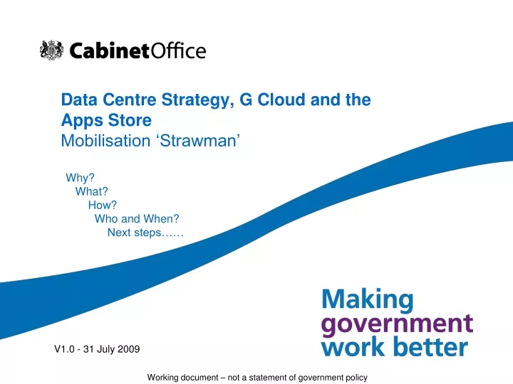 data centre strategy g cloud and the apps store mobilisation strawman