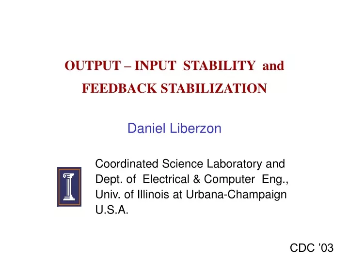 output input stability and feedback stabilization