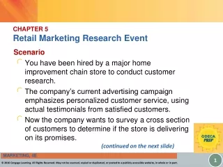 CHAPTER 5 Retail Marketing Research Event