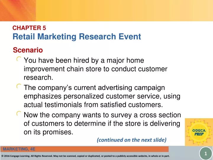 chapter 5 retail marketing research event