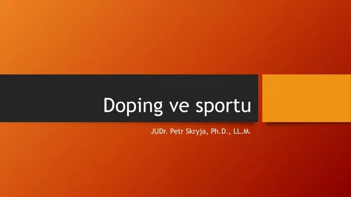 doping ve sportu