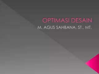 OPTIMASI DESAIN