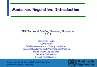 Medicines Regulation: Introduction