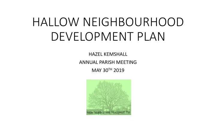 hallow neighbourhood development plan