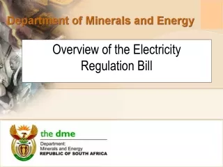 Overview of the Electricity Regulation Bill