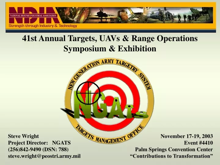 41st annual targets uavs range operations