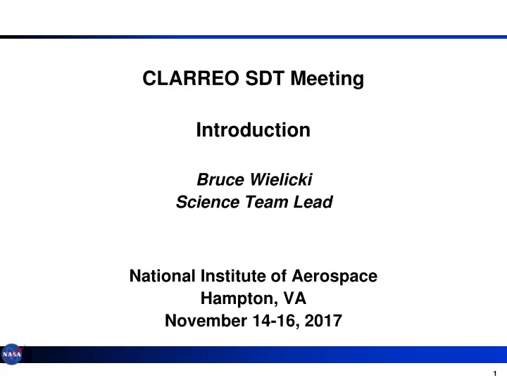 clarreo sdt meeting introduction bruce wielicki